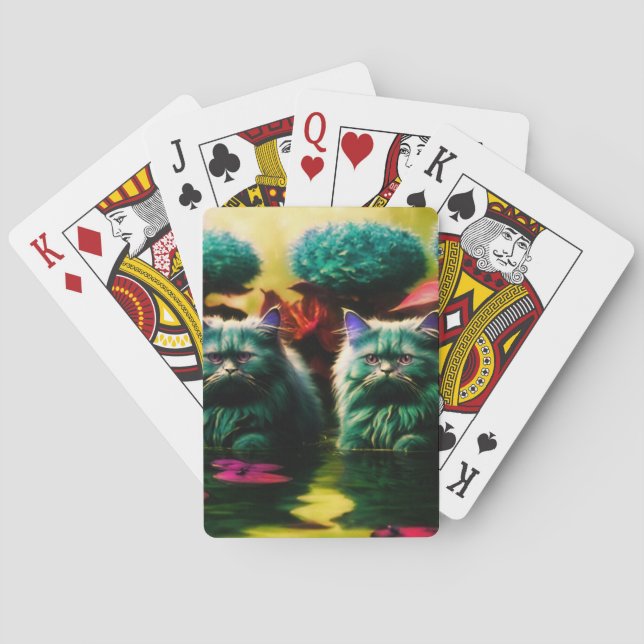 Baralho Cartas de pôquer de gato fofas e artísticas (Verso)