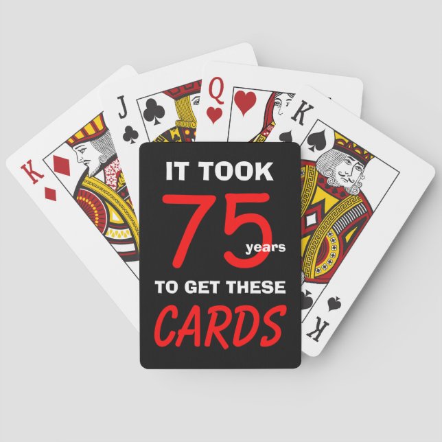 Baralho Cartas de pôquer engraçadas para o 75º aniversário (Verso)