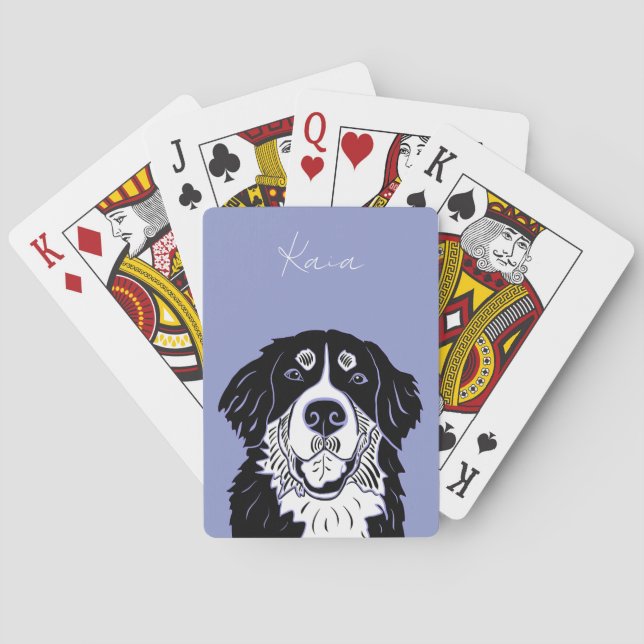 Baralho Cartas de pôquer personalizáveis do cão de montanh (Verso)