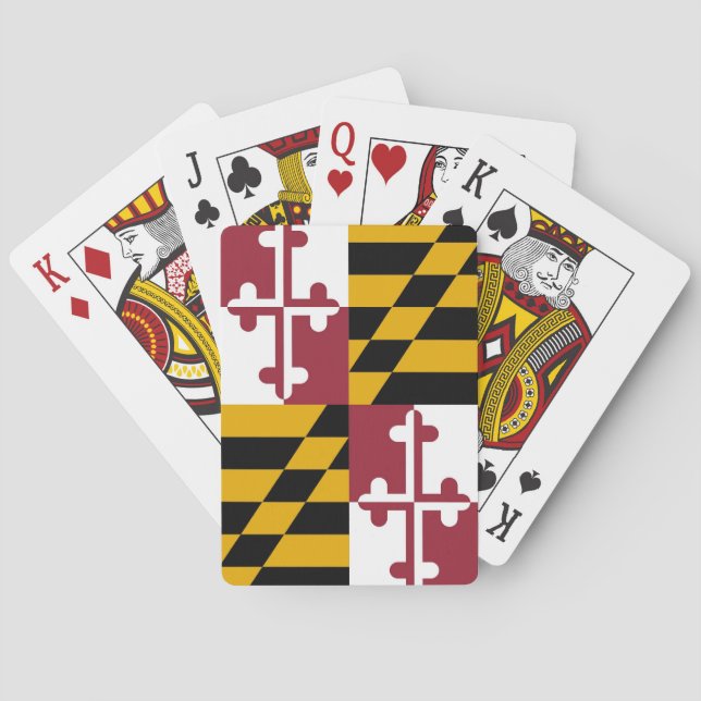 Baralho Cartas de Reprodução com Bandeira de Maryland (Verso)