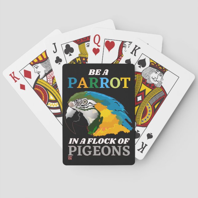 Baralho cartas engraçadas "BE A PARROT..." (Verso)