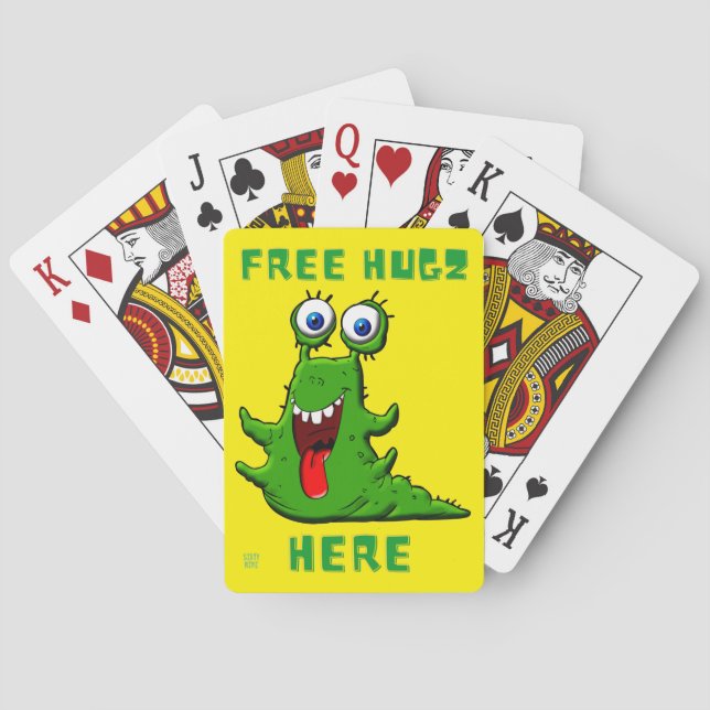 Baralho cartas engraçadas "FREE HUGZ..." (Verso)