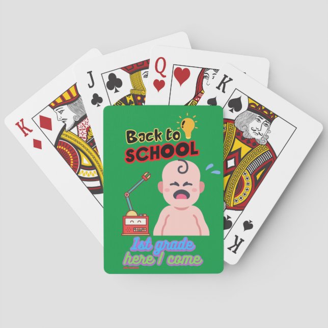 Baralho cartas engraçadas "VOLTAR À ESCOLA" (Verso)