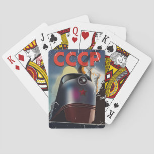 Baralho Cartaz vintage da locomotiva soviética CCCP