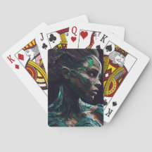 Cartes à jouer Fille Verte