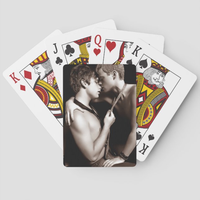 Baralho cartões alegres do amor do menino (Verso)