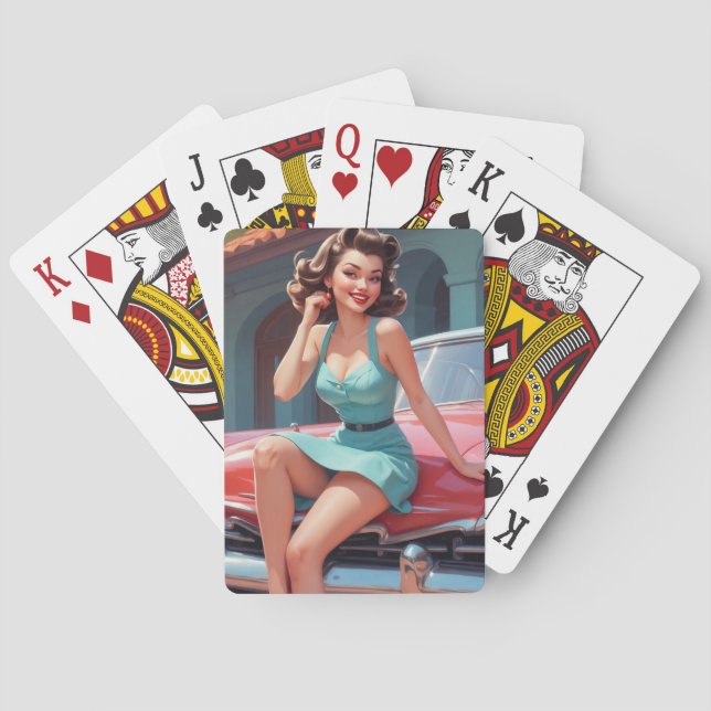 Baralho Cartões, Cartões Poker, Pin-up, Brunette (Verso)
