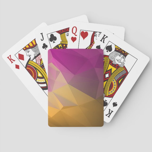 Baralho Cartões Coloridos Modernos De Jogada De Baixo Poly (Verso)