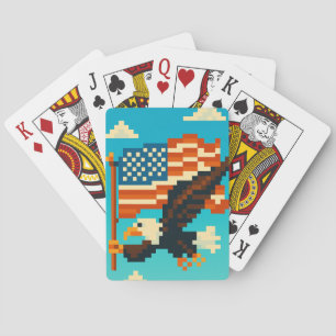 Baralho Cartões de Arte em Pixel da Águia Americana