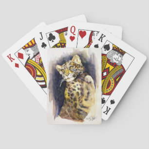 Baralho Cartões de Brincadeira de Leopardo-da-Neve