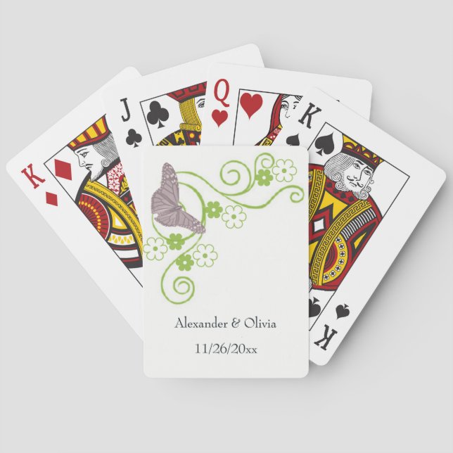 Baralho Cartões De Brincadeira Floral De Casamento De Borb (Verso)