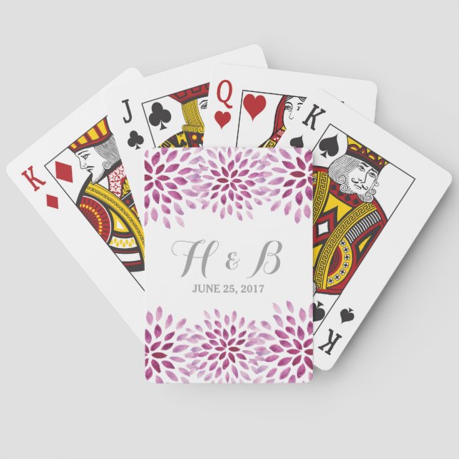 Baralho Cartões De Brincar Com Aquarela Roxa (Verso)