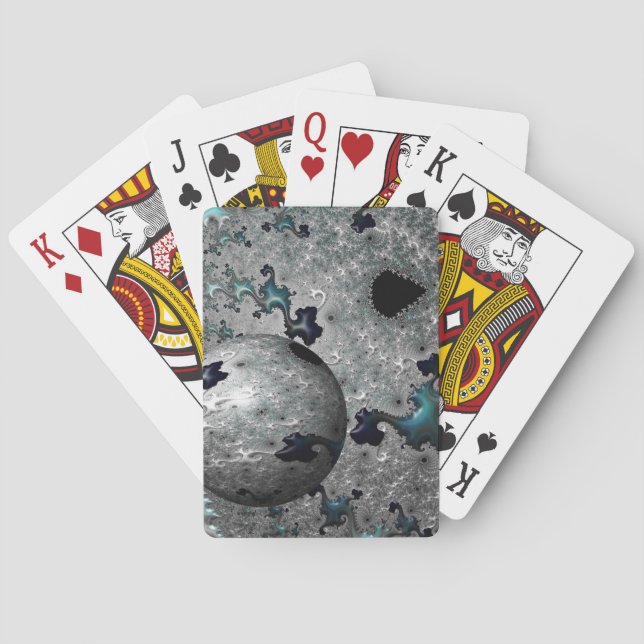 Baralho Cartões de Brincar de Turquesa e Prata (Verso)