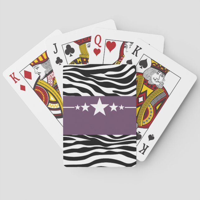 Baralho Cartões de Brinquedo Roxo Star Zebra (Verso)