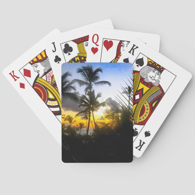 Baralho Cartões de Impressão sunset tropical (Verso)