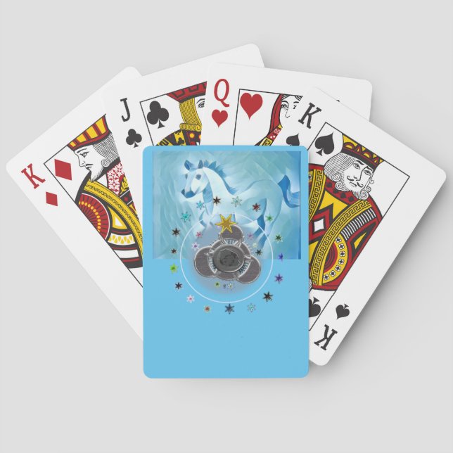 Baralho Cartões de Jogada Clássicos Cavalo Azul (Verso)