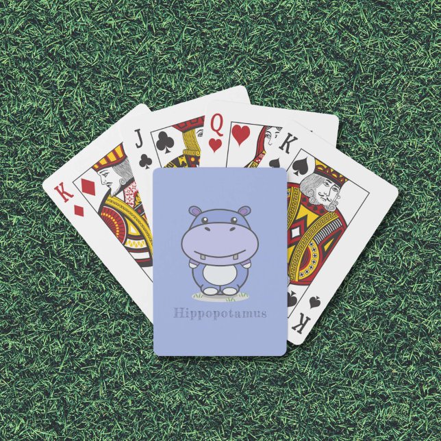Baralho Cartões de Jogada Hippo Bonitos (Cute Hippo Playing Cards)
