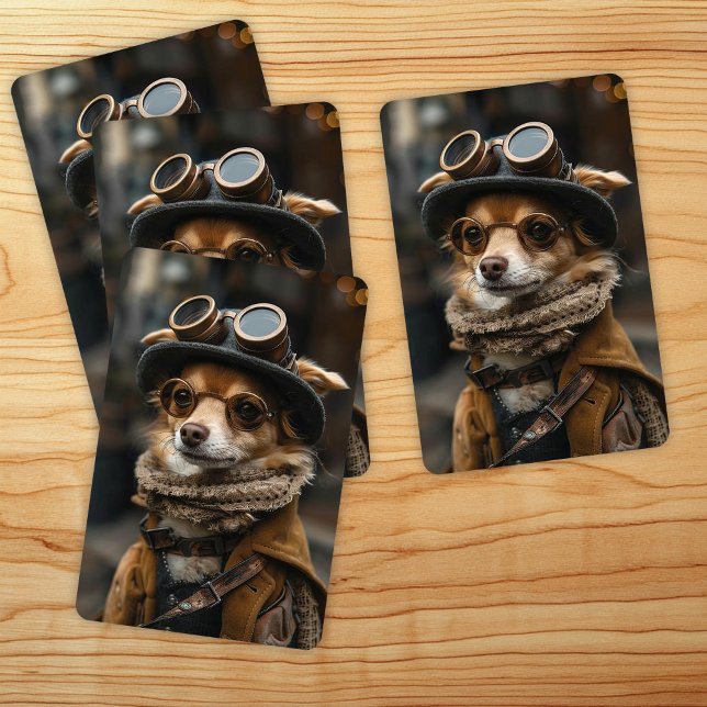 Baralho Cartões de Jogada Steampunk Chihuahua (Criador carregado)