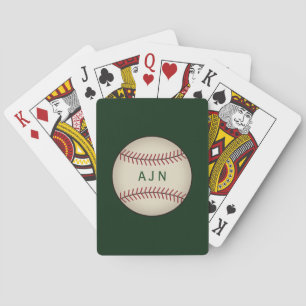 Baralho Cartões de Jogar Baseball Verde Monograma