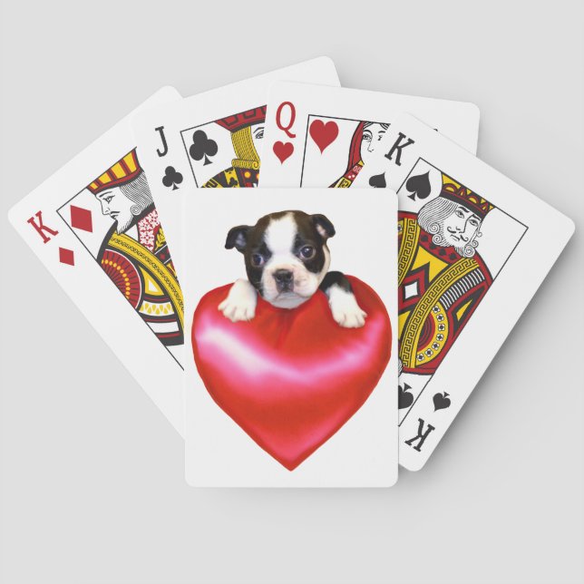 Baralho Cartões de jogar Boston Terrier (Verso)