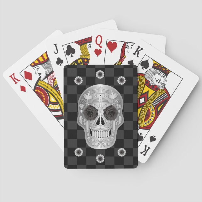 Baralho Cartões De Jogar Chrome Calavera (Rosa Negro) (Verso)