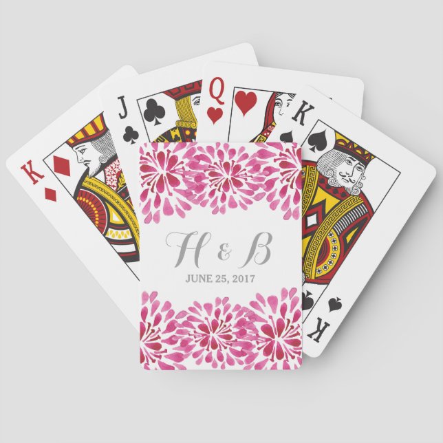 Baralho Cartões De Jogar Chrysanthemum, De Cores Aquâmicos (Verso)