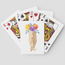 Cartões De Jogar Com Aquarela Floral
