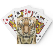 Cartões de jogar com o Tiger Close-Up