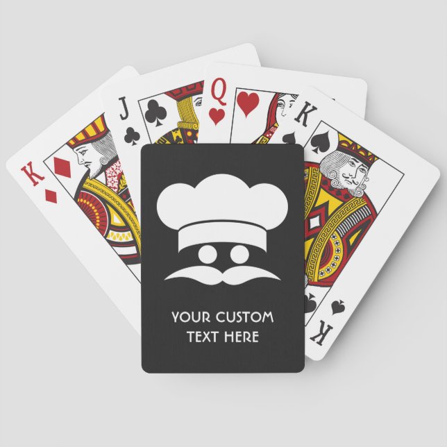 Baralho Cartões de jogar cores personalizados do chef (Verso)