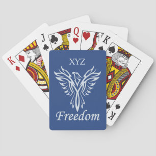 Baralho Cartões de jogar monograma personalizado FREEDOM E