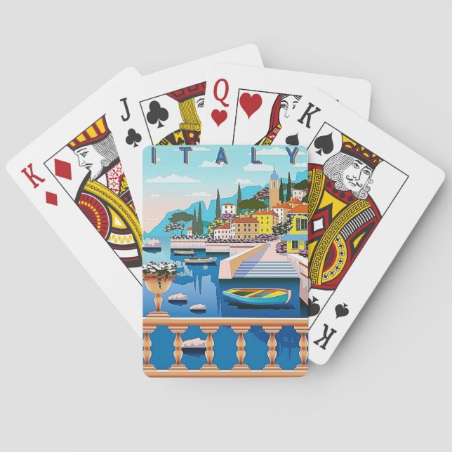 Baralho Cartões de jogar na Itália viagens vintage (Verso)