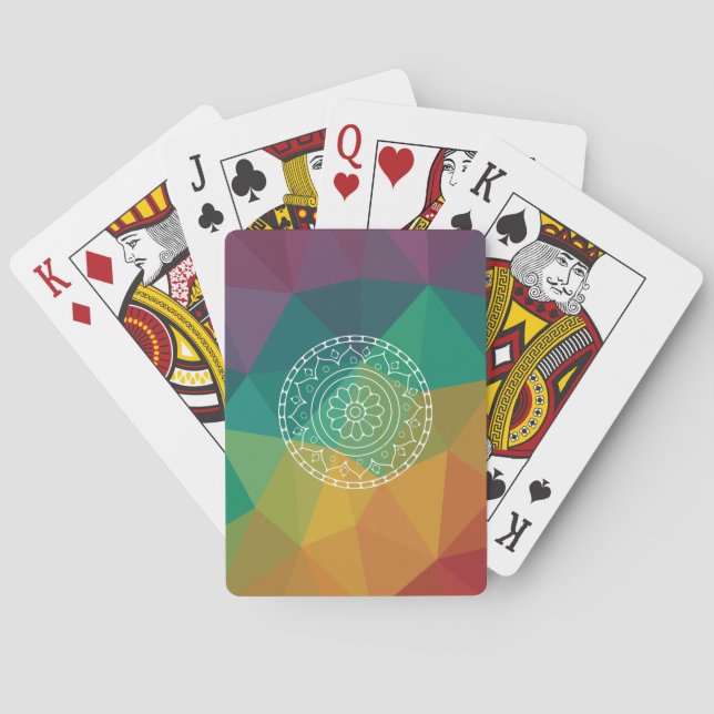 Baralho Cartões de jogar Rainbow mandala (Verso)