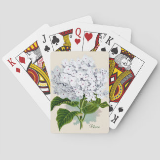 Baralho Cartões de jogo brancos do Hydrangea