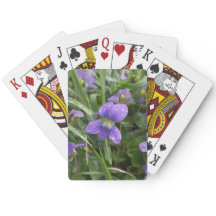 Cartões de jogo chuvosos das violetas