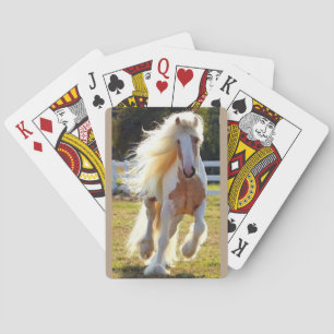 Baralho cartões de jogo com o cavalo maned longo