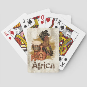 Baralho Cartões de jogo da mulher do afro-americano