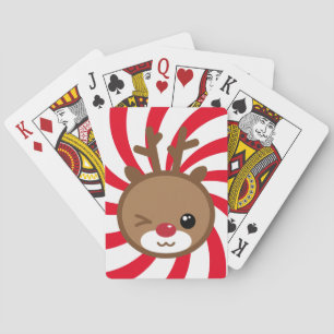 Baralho Cartões de jogo da rena de Kawaii
