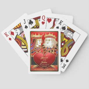 Baralho Cartões de Jogo de Casamento Vermelho King & Queen