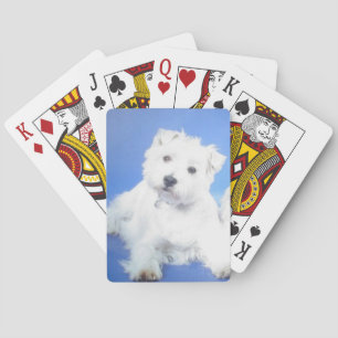 Baralho Cartões de jogo do cão de Terrier branco de