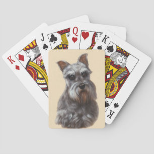 Baralho Cartões de jogo do cão do Schnauzer