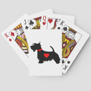 Baralho Cartões de jogo do coração do cão do Scottie
