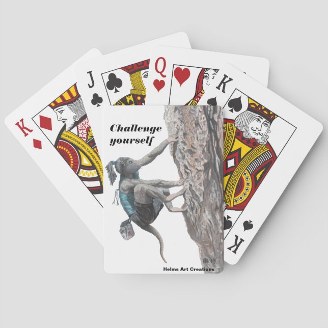 Baralho Cartões de jogo do desafio da escalada da menina (Verso)