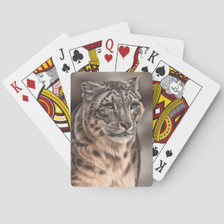 Baralho Cartões de jogo do leopardo de neve