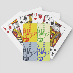 Baralho Cartões de jogo do pop art do ASL