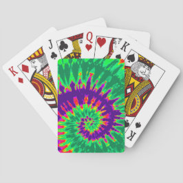 Baralho Cartões de jogo espirais roxos e verdes da tintura