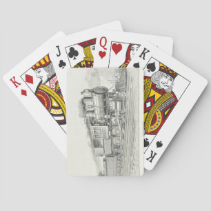 Baralho Cartões de jogo locomotivos do vintage