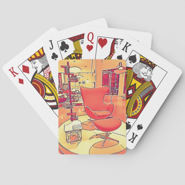 Baralho Cartões de jogo modernos da sala de visitas do (Verso)