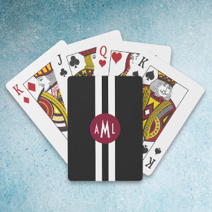 Baralho Cartões de jogo Monogrammed dos homens