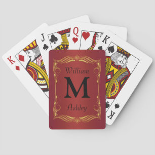 Baralho Cartões de jogo Monogrammed personalizados