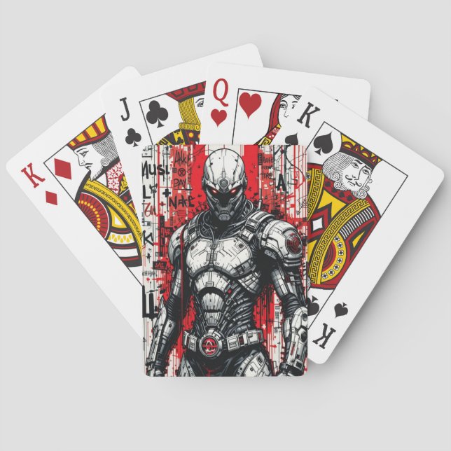 Baralho Cartões de jogo para Grafite do Cyberpunk Warrior (Verso)